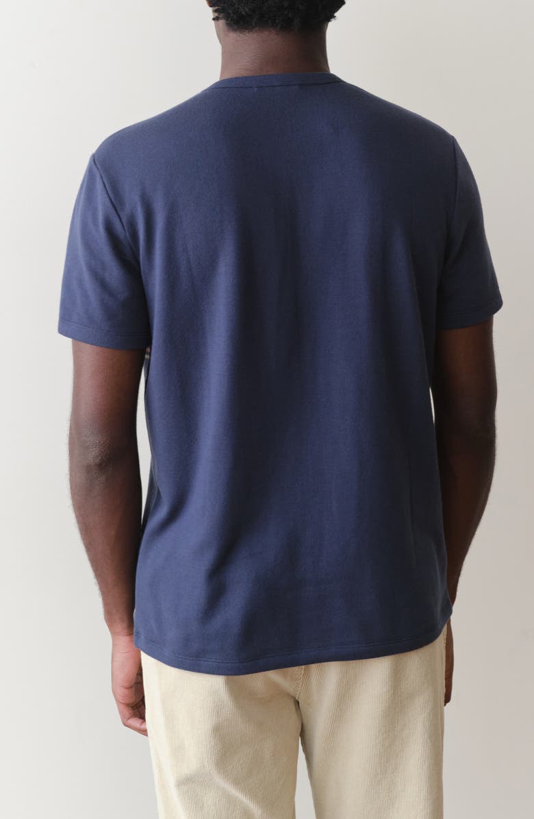 Marine Layer Signature Jacquard Stripe T-Shirt, Alternate, color, Navy Sunset Stripe