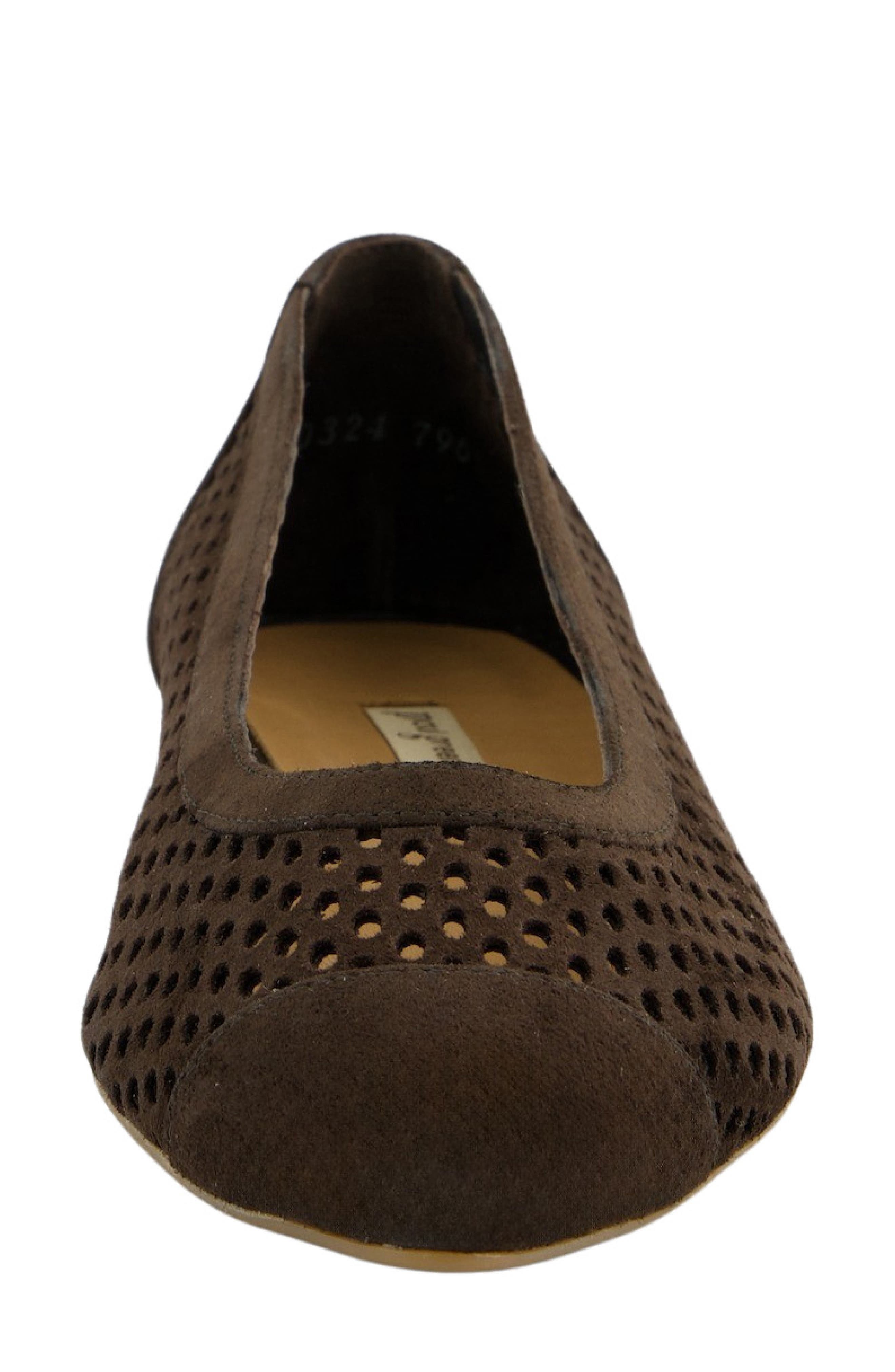 Deanna Pointed Cap Toe Flat, Alternate, color, MORO SUEDE