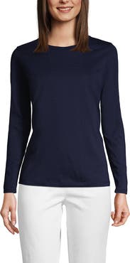 Lands' End Supima Cotton Long Sleeve Crewneck T-Shirt