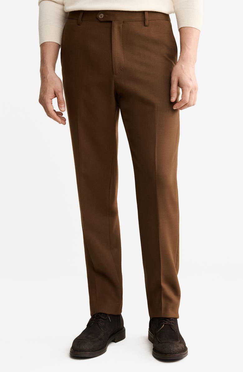 MANGO Wool Blend Flannel Pants, Main, color, 