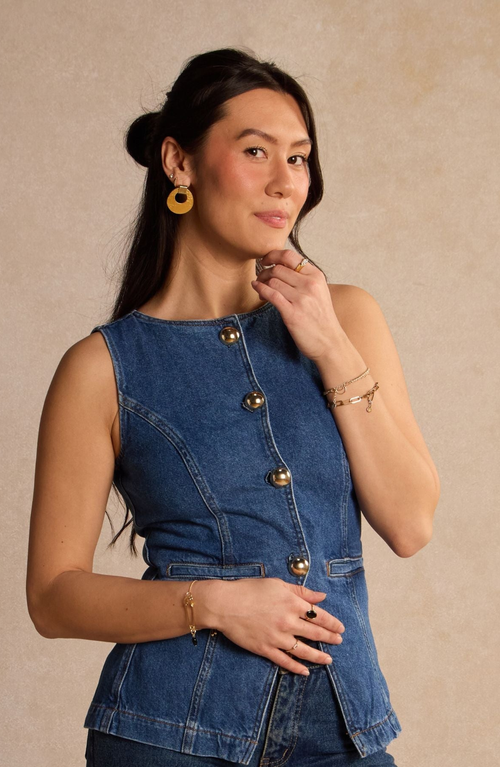 Nickel & Suede Vintage Evan Earrings