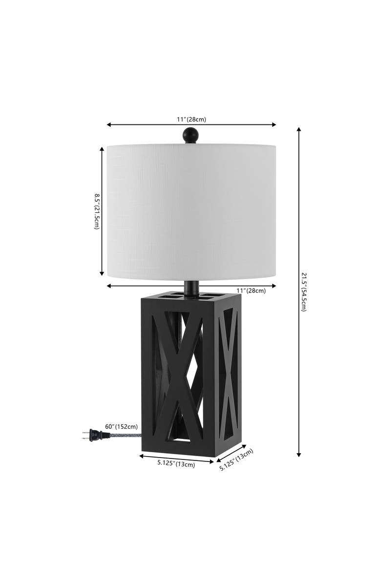 JONATHAN Y Stewart 21.5" Farmhouse Wood LED Table Lamp, Alternate, color, Black