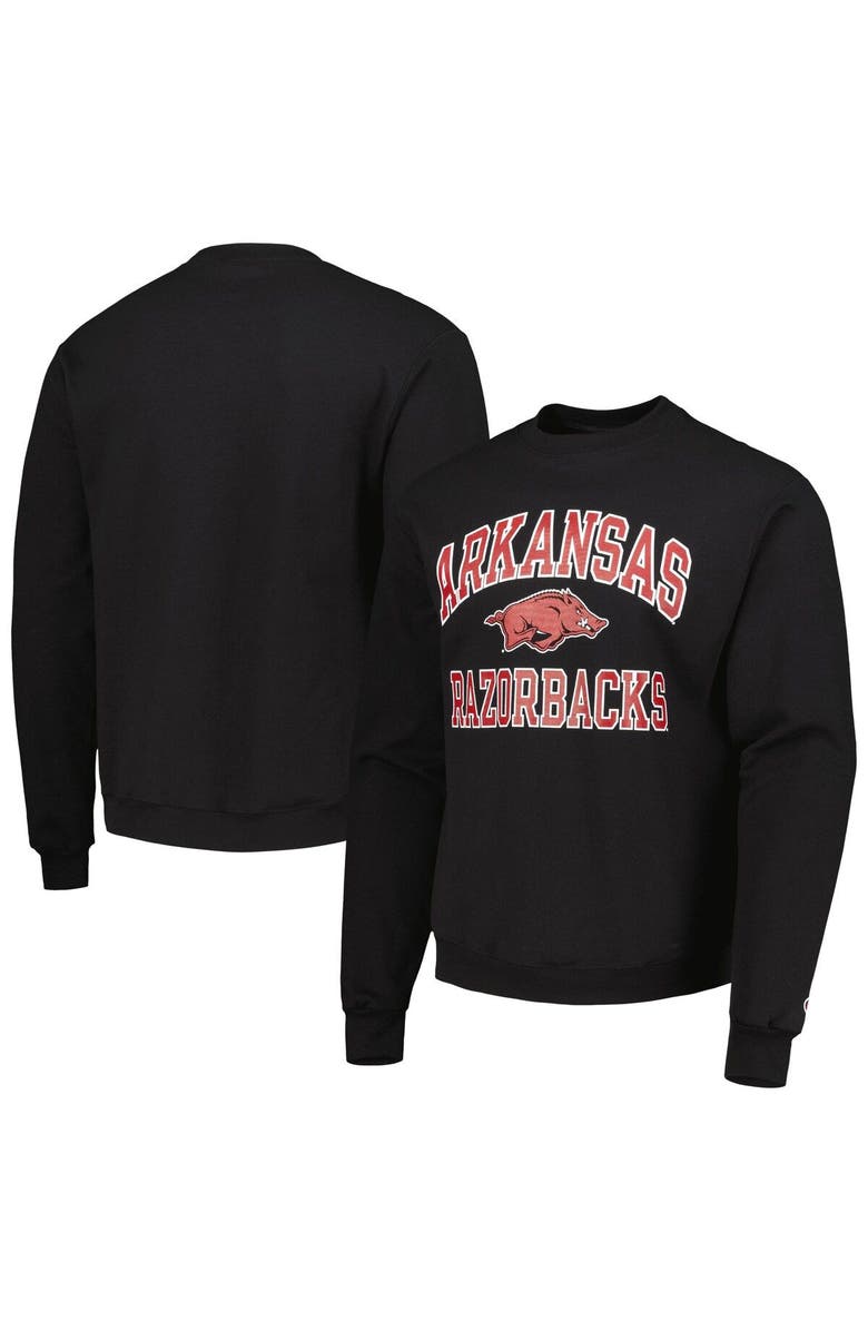 Champion Men's Champion Black Arkansas Razorbacks High Motor Pullover Sweatshirt, Main, color, Black
