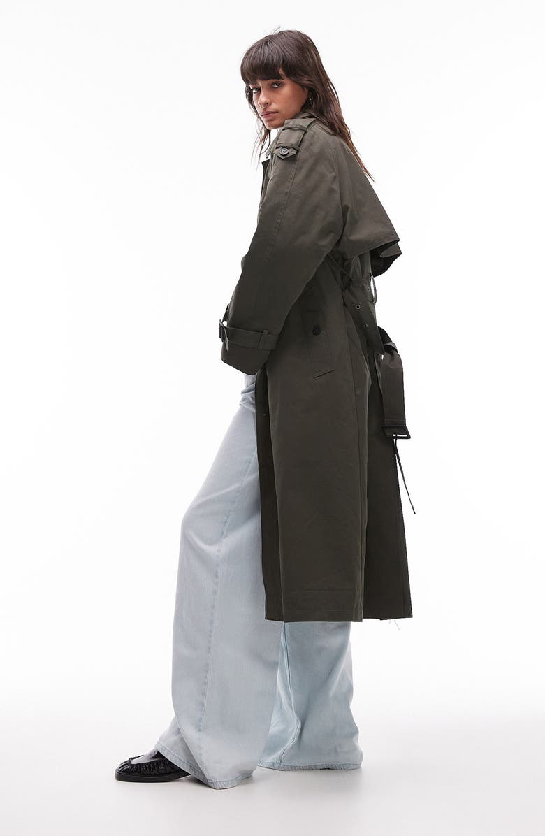 Topshop Cotton Trench Coat with Removable Quilted Lining, Alternate, color, 