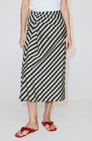 MANGO Gingham Midi Skirt