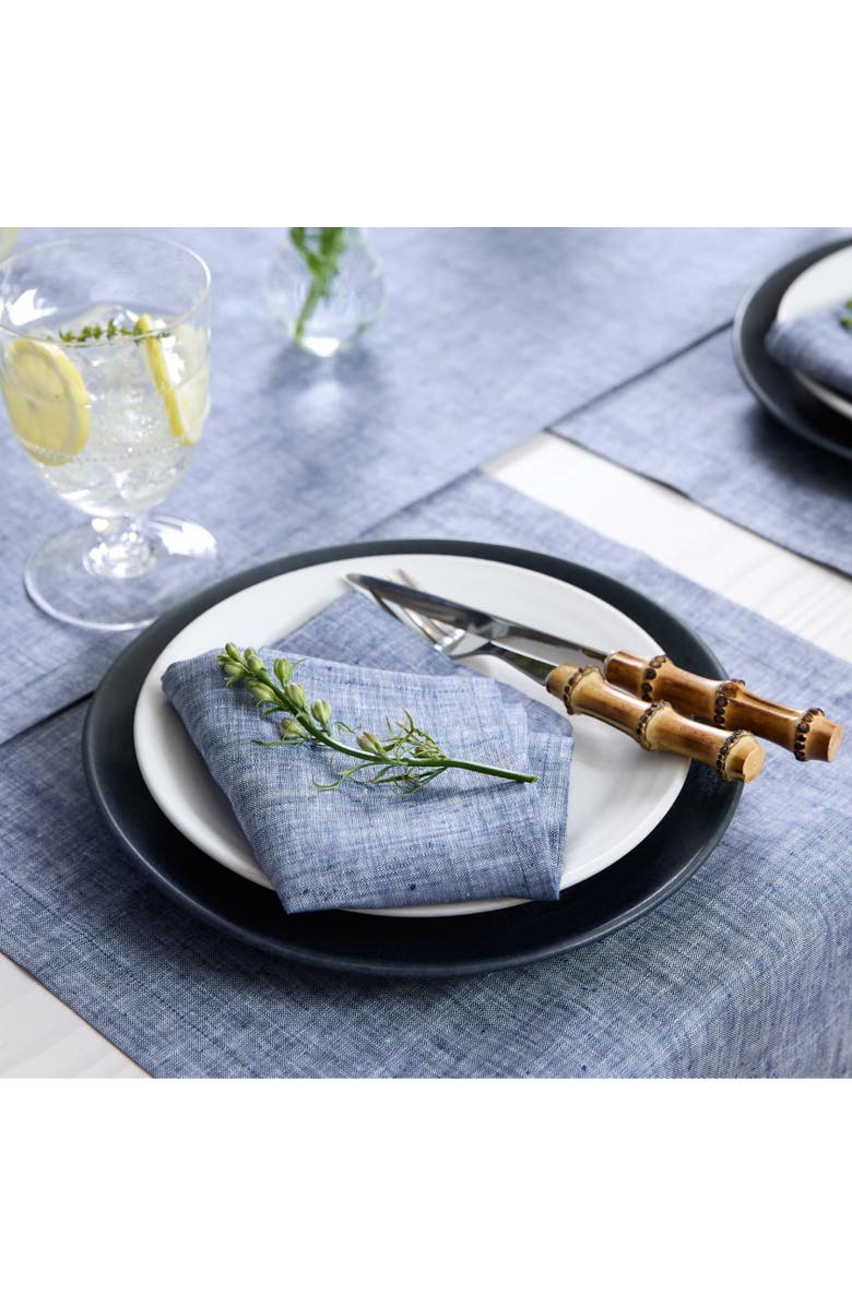 Solino Home Linen Dinner Napkins - Athena, Alternate, color, Chambray Indigo