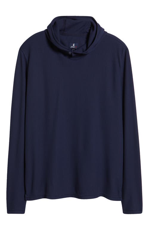 Johnnie-o Brinson Waffle Pullover Hoodie In Navy