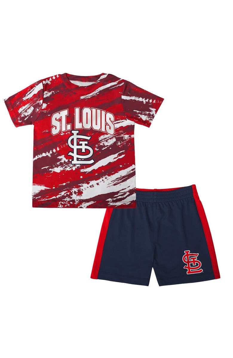 Outerstuff Infant Red/Navy St. Louis Cardinals Stealing Homebase 2.0 T-Shirt & Shorts Set, Main, color, 