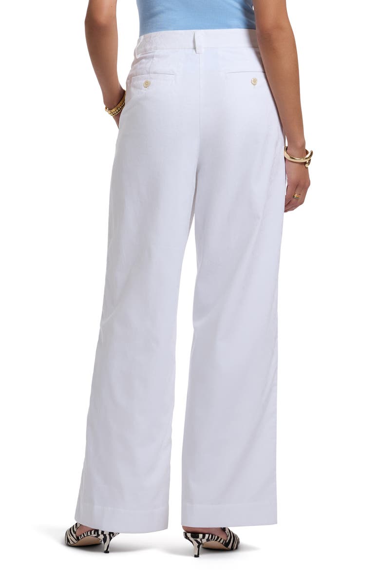 Inez Stretch Cotton Wide Leg Pants, Alternate, color, WHITE