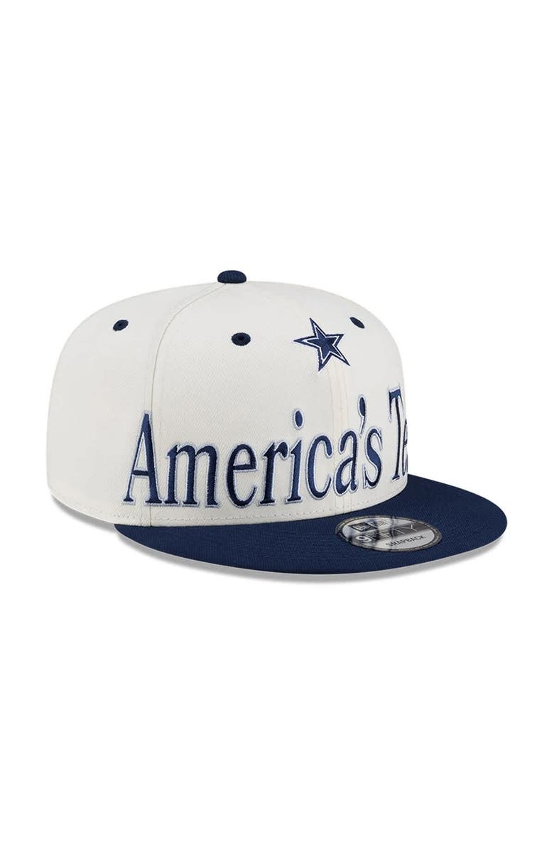 New Era Men's New Era Cream Dallas Cowboys Oversized Slogan 9FIFTY Snapback Hat, Alternate, color, Cream