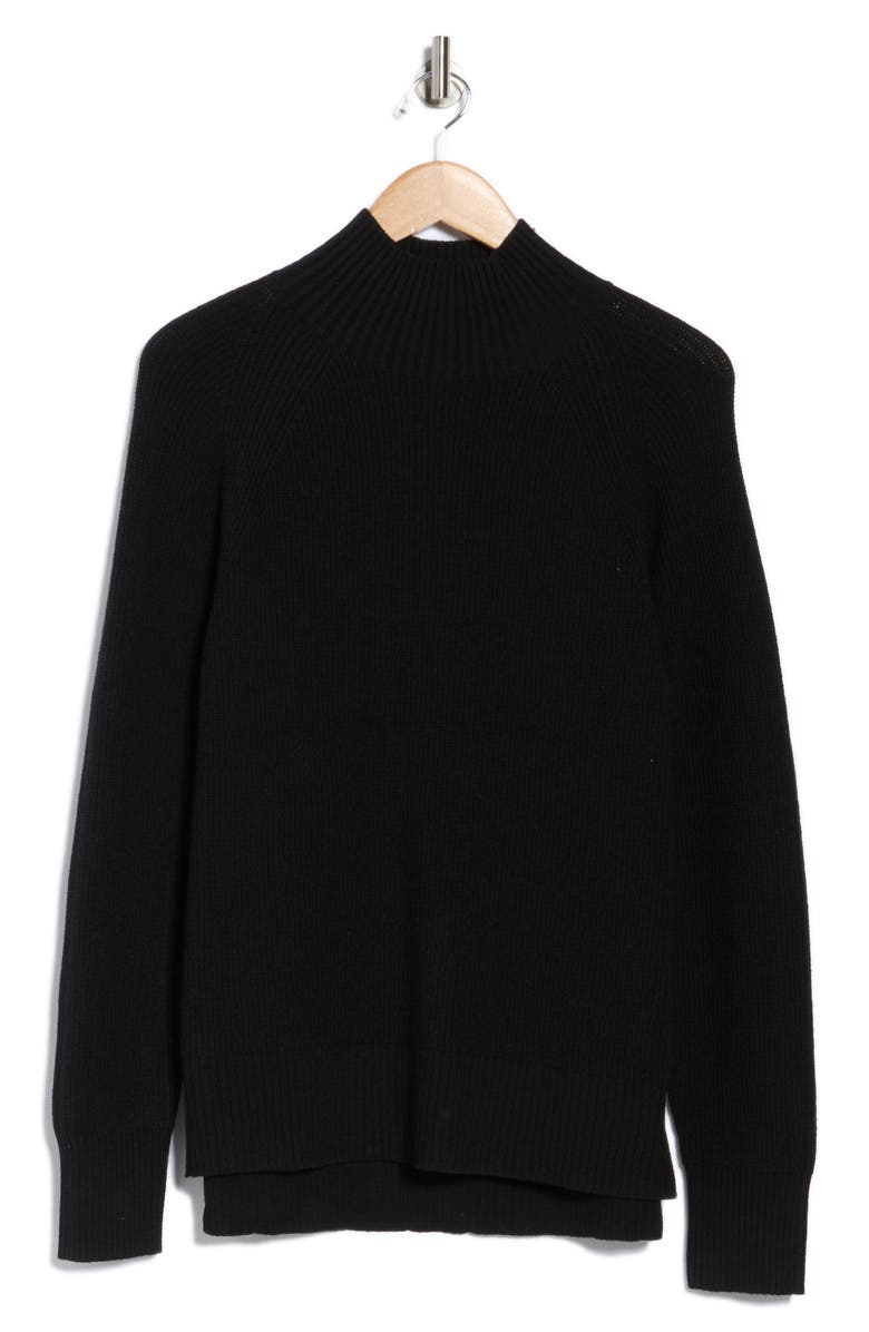 NORDSTROM RACK Raglan Sleeve Mock Neck Sweater, Alternate, color, Black