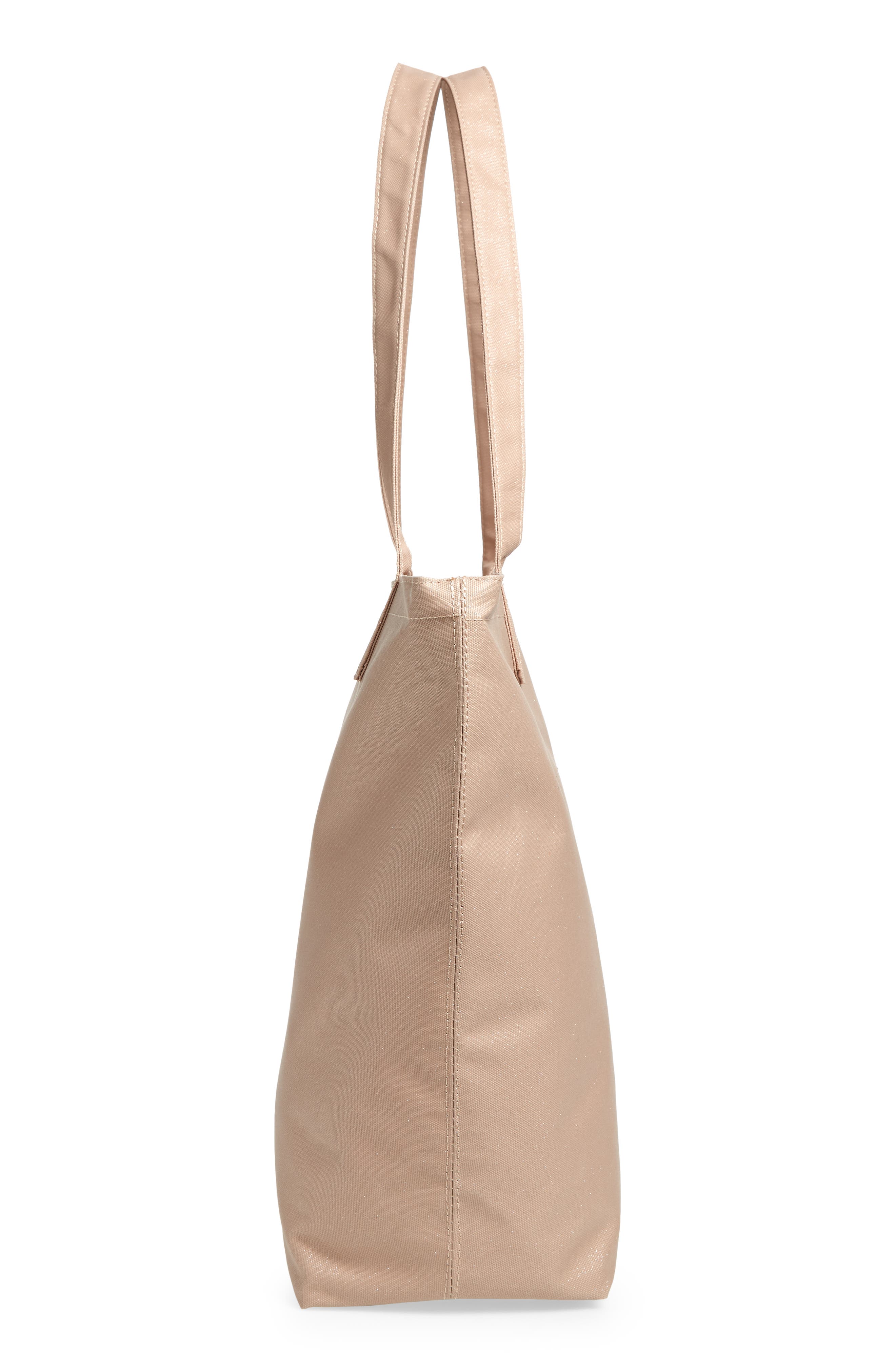 Mica Canvas Tote, Alternate, color, GILDED BEIGE SPARKLE