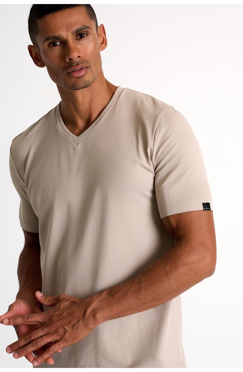 SHAN Microfiber V-neck T-shirt, Alternate, color, Beige