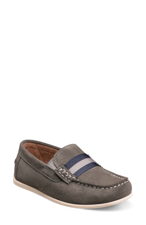 Florsheim Kids' Jasper Strap Jr. Loafer in Gray Suede 