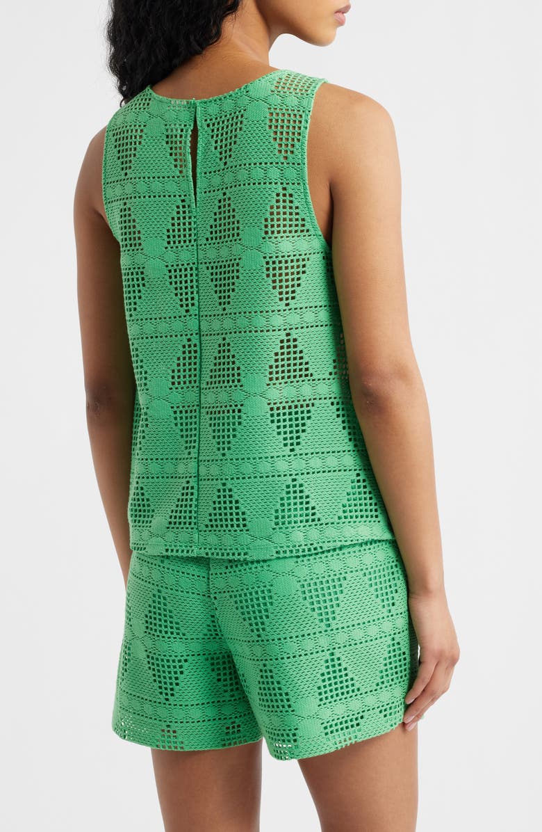 ICHI Open Stitch Sleeveless Top, Alternate, color, Greenbriar