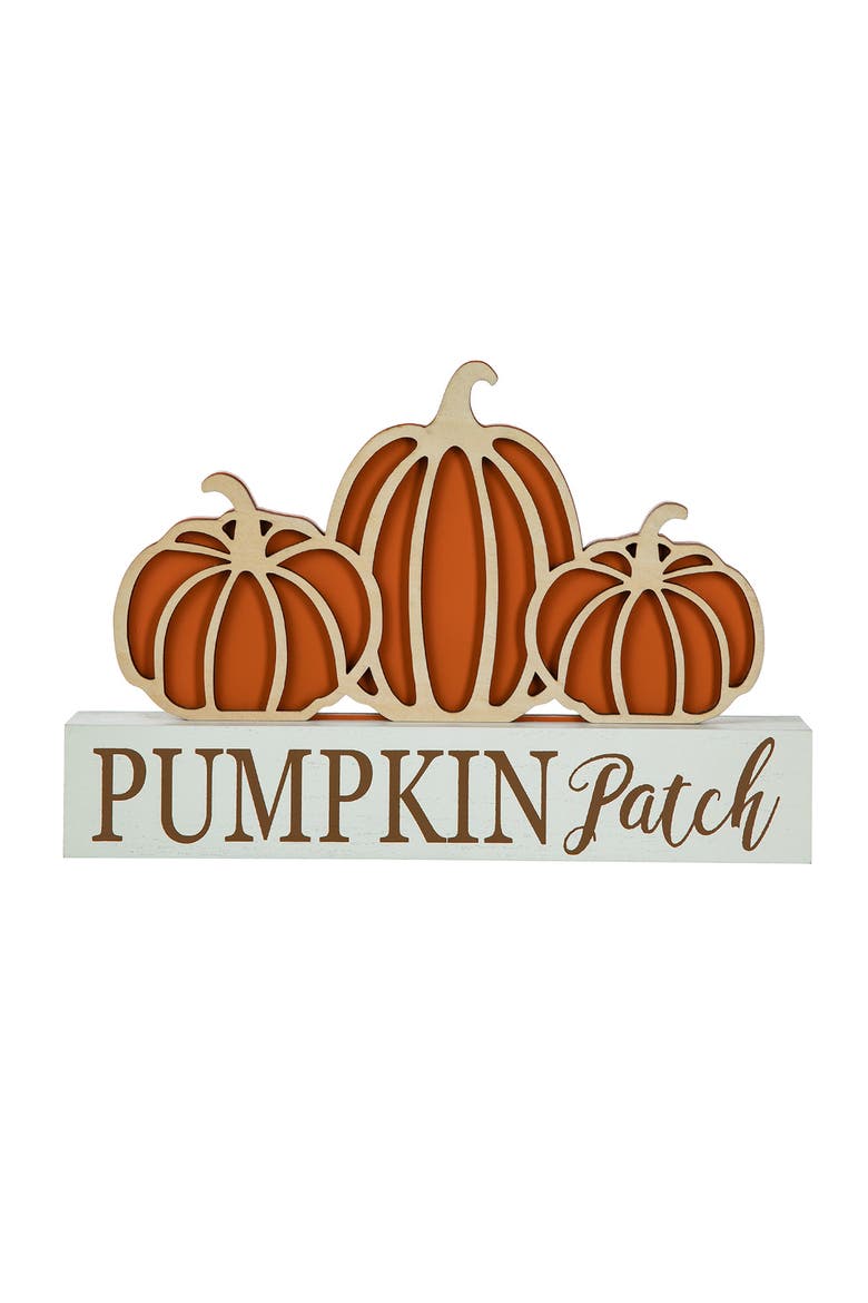 Fall Wooden PUMPKIN PATCH Table Sign, Main, color, Orange