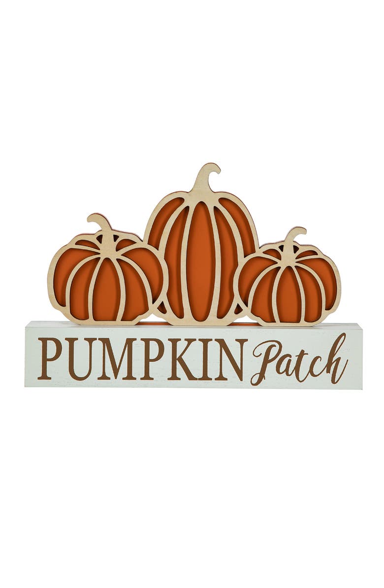 Glitzhome Fall Wooden PUMPKIN PATCH Table Sign, Main, color, 