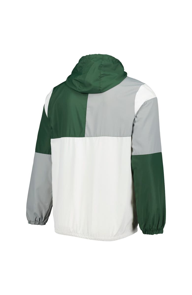 G-III SPORTS BY CARL BANKS Men's G-III Sports by Carl Banks White/Green Michigan State Spartans Fair Catch Half-Zip Anorak Jacket, Alternate, color, 