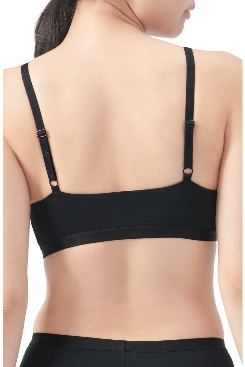 Essentials Cotton Blend Scoop Bralette, Alternate, color, BLACK