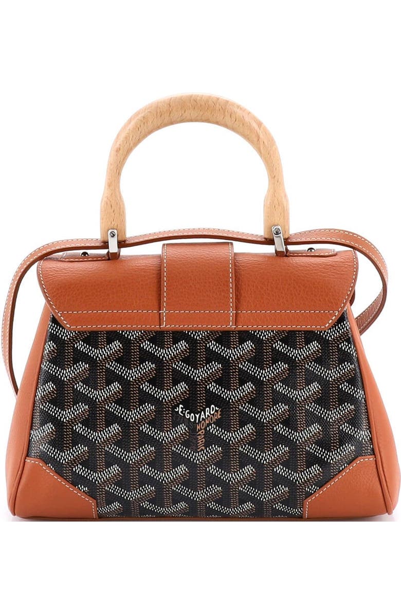 Pre-Owned Goyard Saigon Top Handle Bag Coated Canvas with Leather Mini, Alternate, color, Brown
