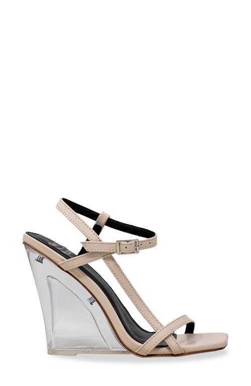 Chase & Chloe Chase And Chloe Emile Wedge Heel In Beige Pu