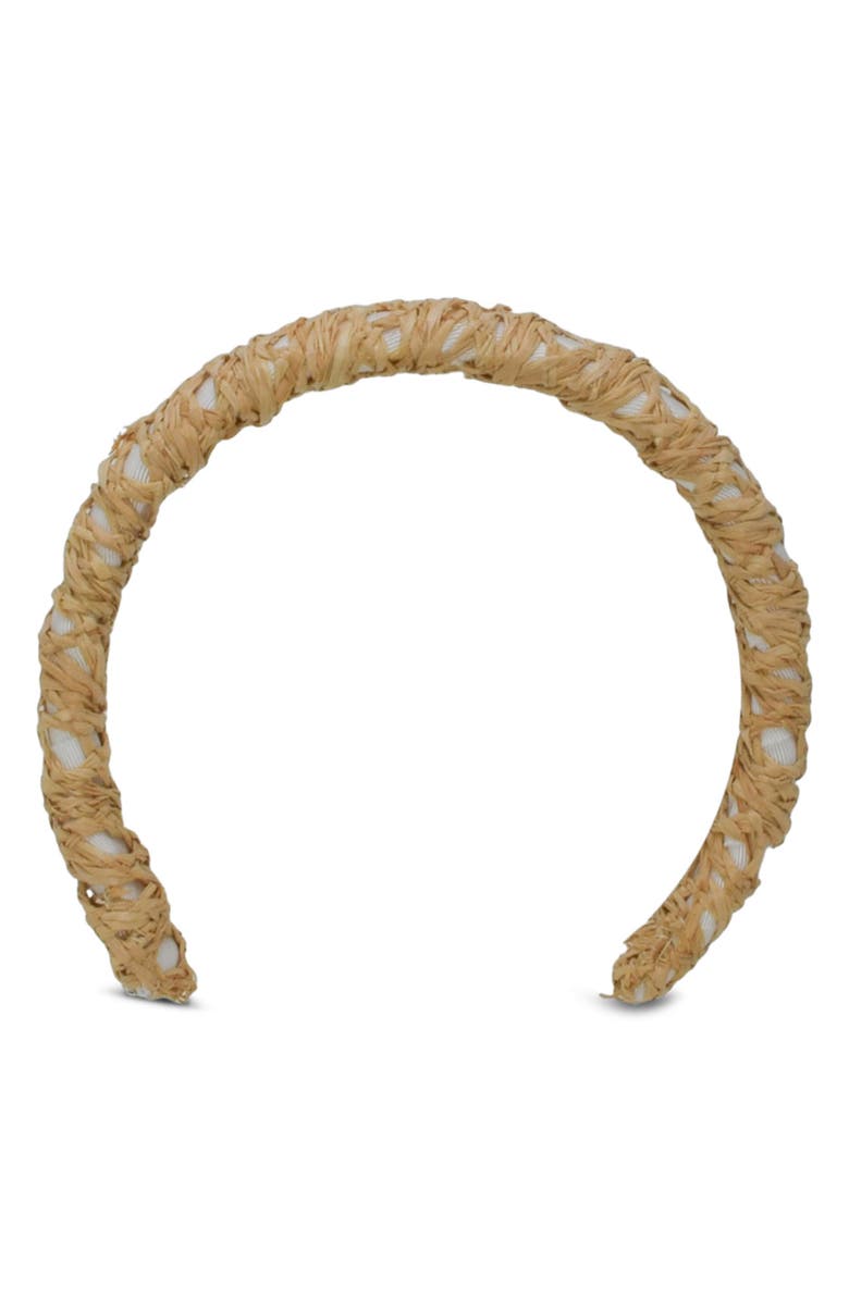 Gigi Burris Millinery Emma Straw & Cotton Headband, Alternate, color, Natural/ Ivory