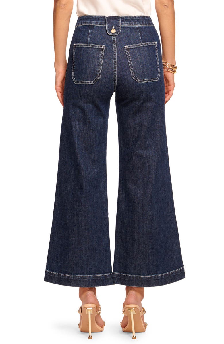 Ramy Brook Theodora High Waist Wide Leg Ankle Jeans, Alternate, color, Dark Wash