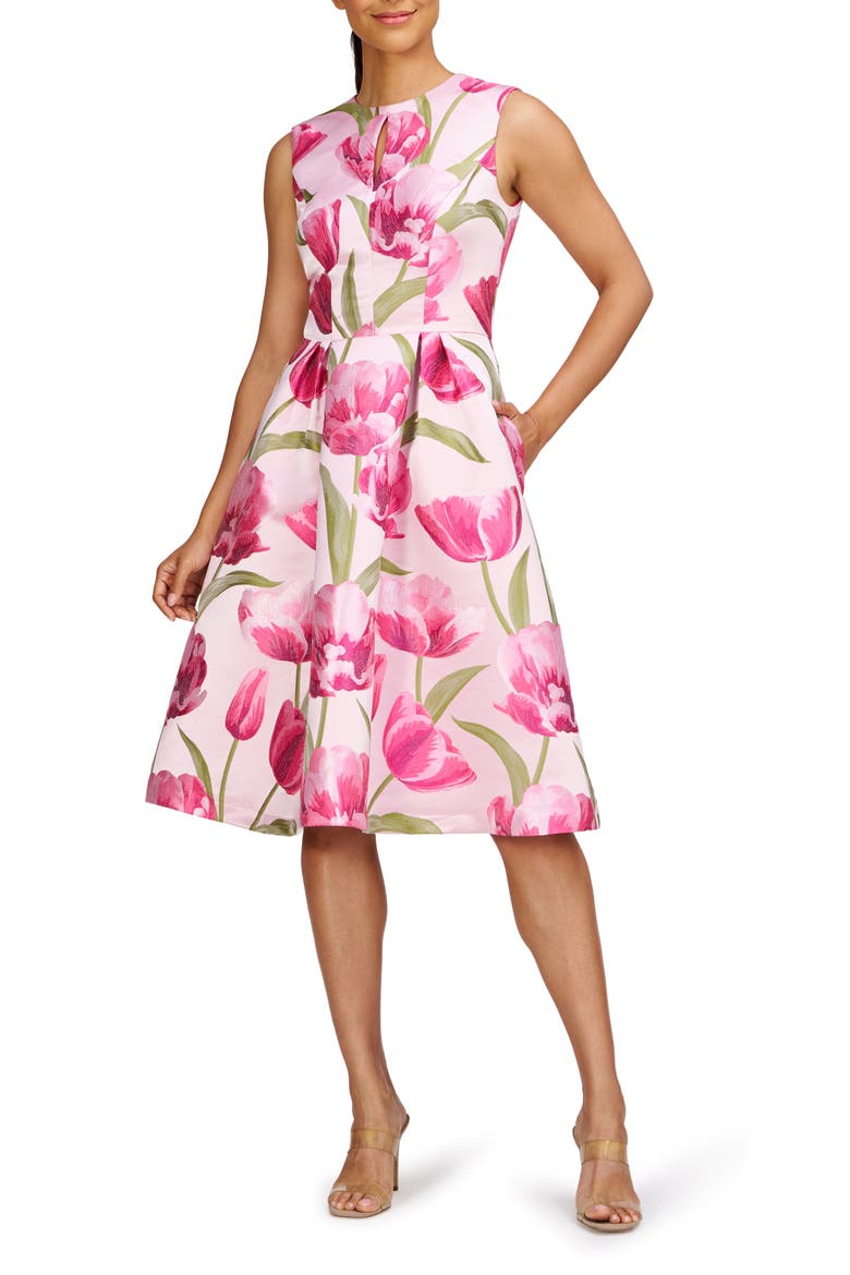 Farryn Fit & Flare Cocktail Dress, Main, color, LIGHT LILAC MULTI