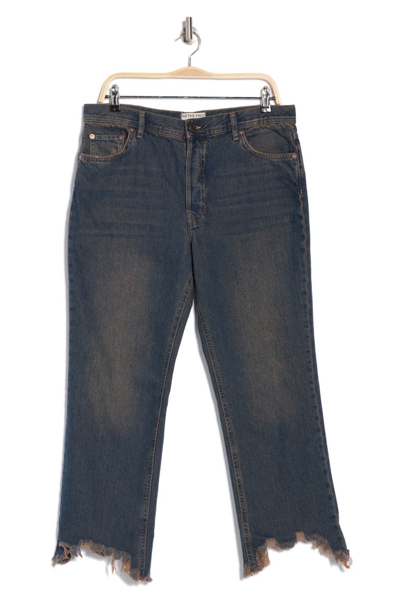 We the Free Maggie Ripped Ankle Straight Leg Jeans, Main, color, BACK ALLEY BLUE