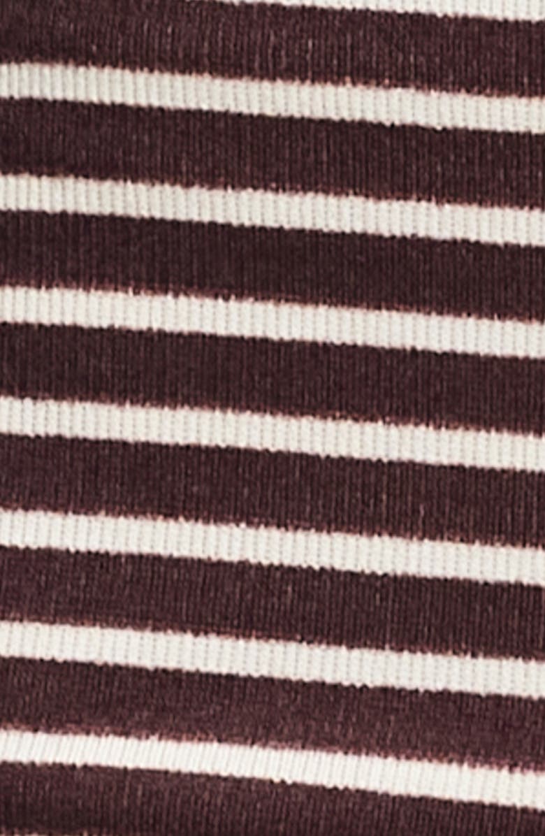 LIONESS Carrie Stripe Low Rise Knit Shorts, Alternate, color, Wine Stripe