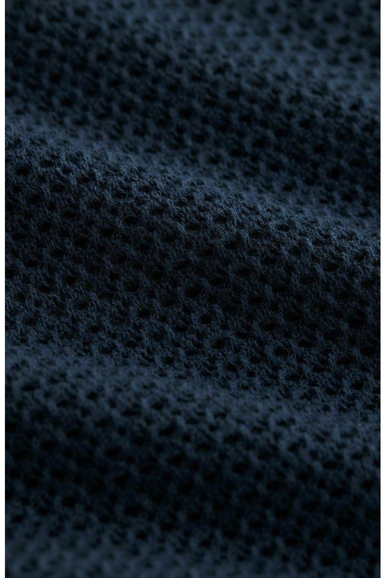 Beachside Linen Crochet Cover-Up Made with Organic Cotton, Alternate, color, French Navy