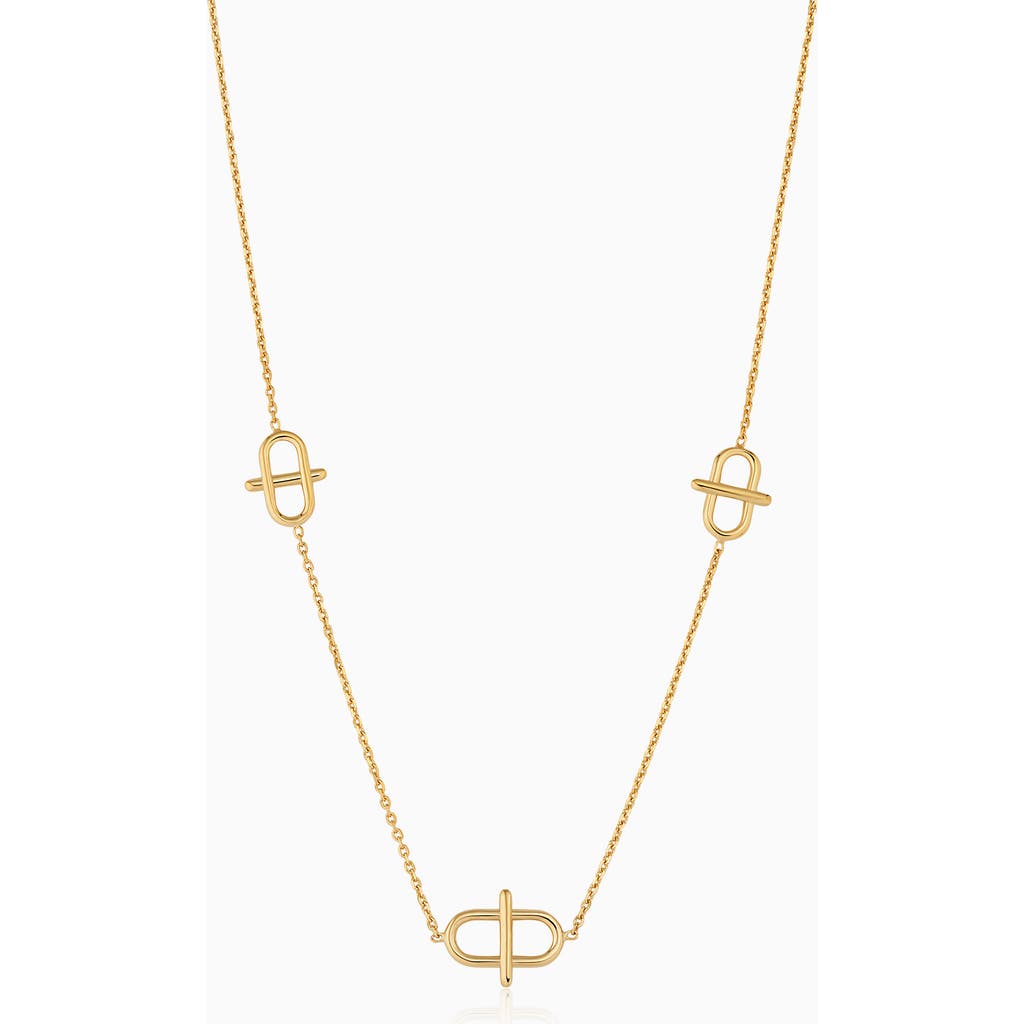 Oradina 14k Gold Harmony Station Necklace In Yellow Gold