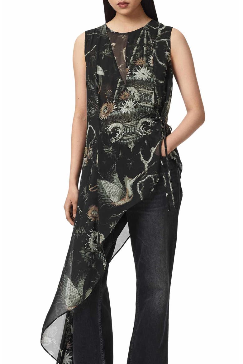Enola Asymmetric Tie Waist Top, Alternate, color, TARAVAO SOFT GREEN
