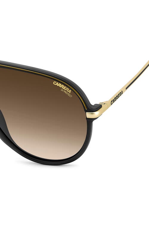Carrera Eyewear C Sport 61mm Gradient Shield Sunglasses In Black Gold/black Brown Green