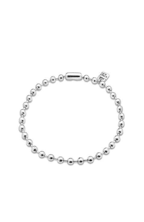 Sterling silver-plated bead necklace