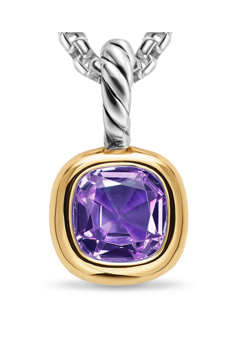 Mini Cushion Cut Enhancer, Alternate, color, TANZANITE