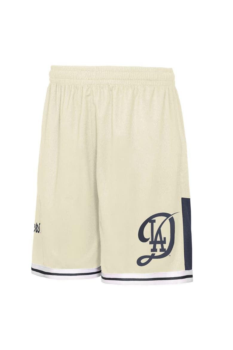 Youth Outerstuff  Cream Los Angeles Dodgers City Crew Fashion Shorts, Alternate, color, Cream