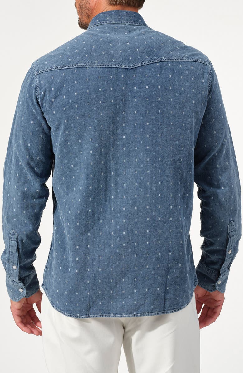 STUDIO GARNET LOS ANGELES Micro Dot Denim Western Shirt, Alternate, color, Indigo