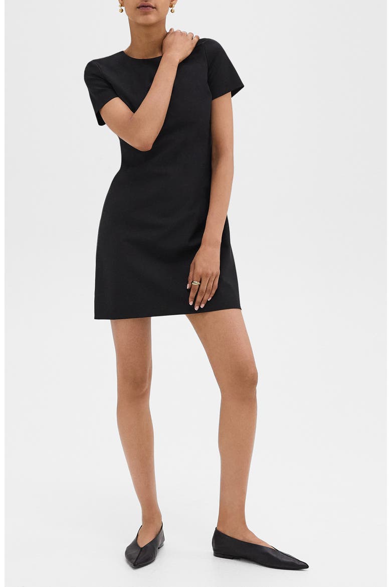 Jatinn Wool Blend Short Sleeve Dress, Alternate, color, BLACK