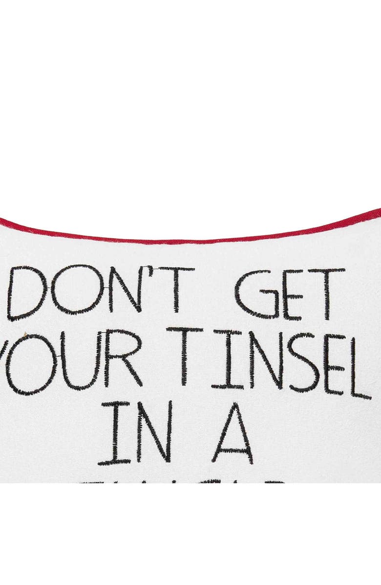 C&F Home Tinsel In A Tangle Christmas Throw Pillow, 10" x 10", Alternate, color, White