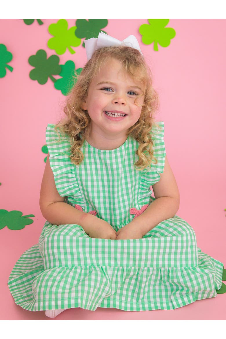 Sleeveless Pinafore Bow Dress, Alternate, color, Classic Spring Green Gingham
