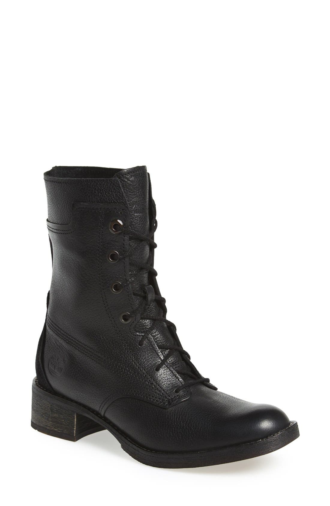 Earthkeepers® 'Whittemore' Lace-Up Boot, Main, color, JET BLACK WOODLANDS LEATHER