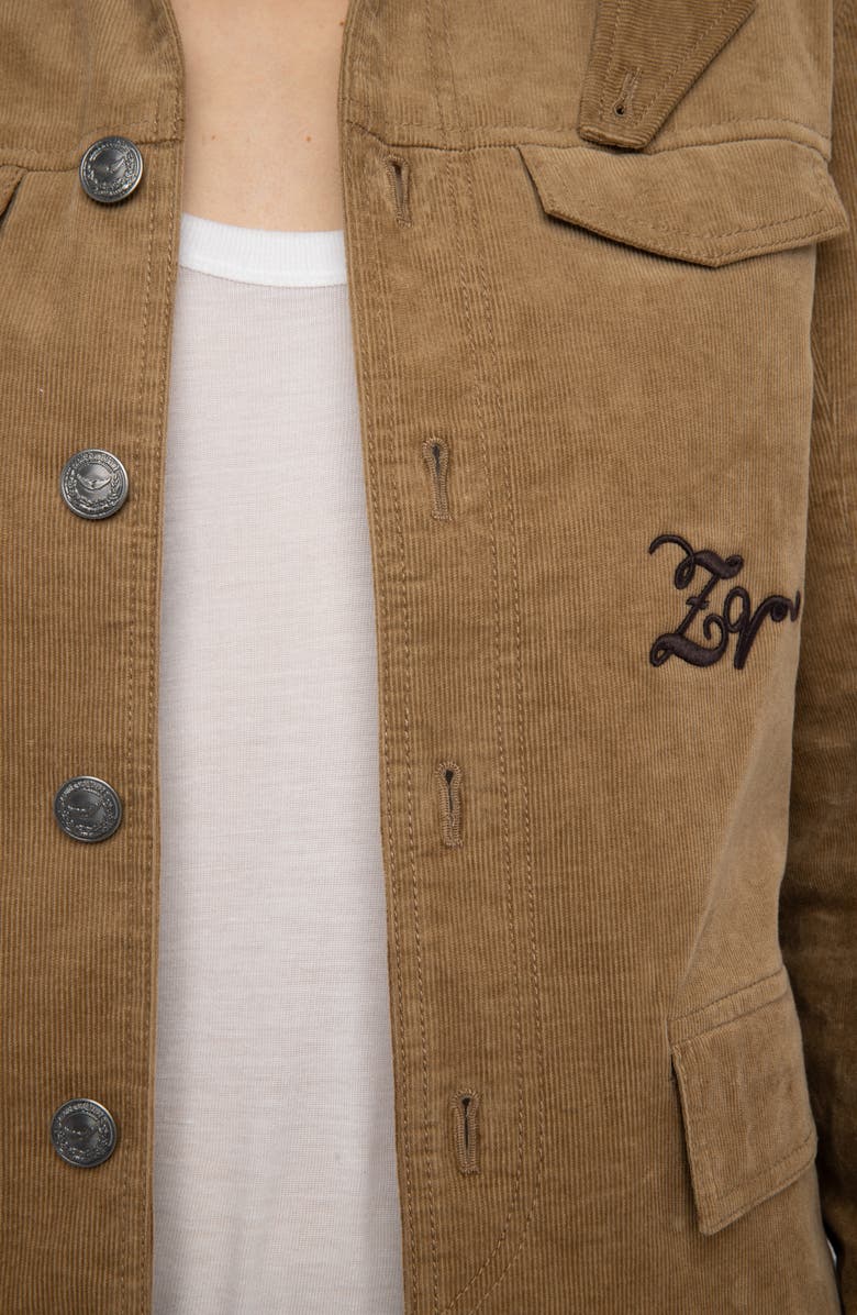 Zadig & Voltaire Veram Corduroy Jacket, Alternate, color, Cookie