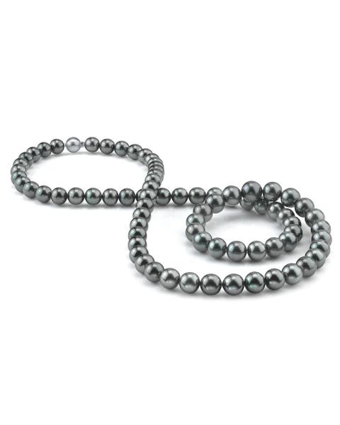 Opera Length 10-11mm Gray Tahitian South Sea Pearl Necklace - Premier AAAA Quality