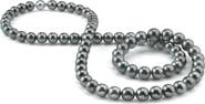 The Pearl Source Opera Length 10-11mm Gray Tahitian South Sea Pearl Necklace - Premier AAAA Quality