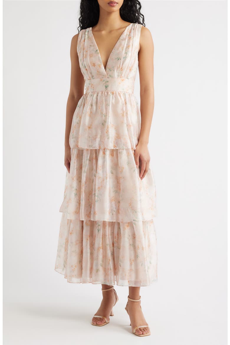 Vallia Tiered Maxi Dress, Main, color, BLUSH FLORAL