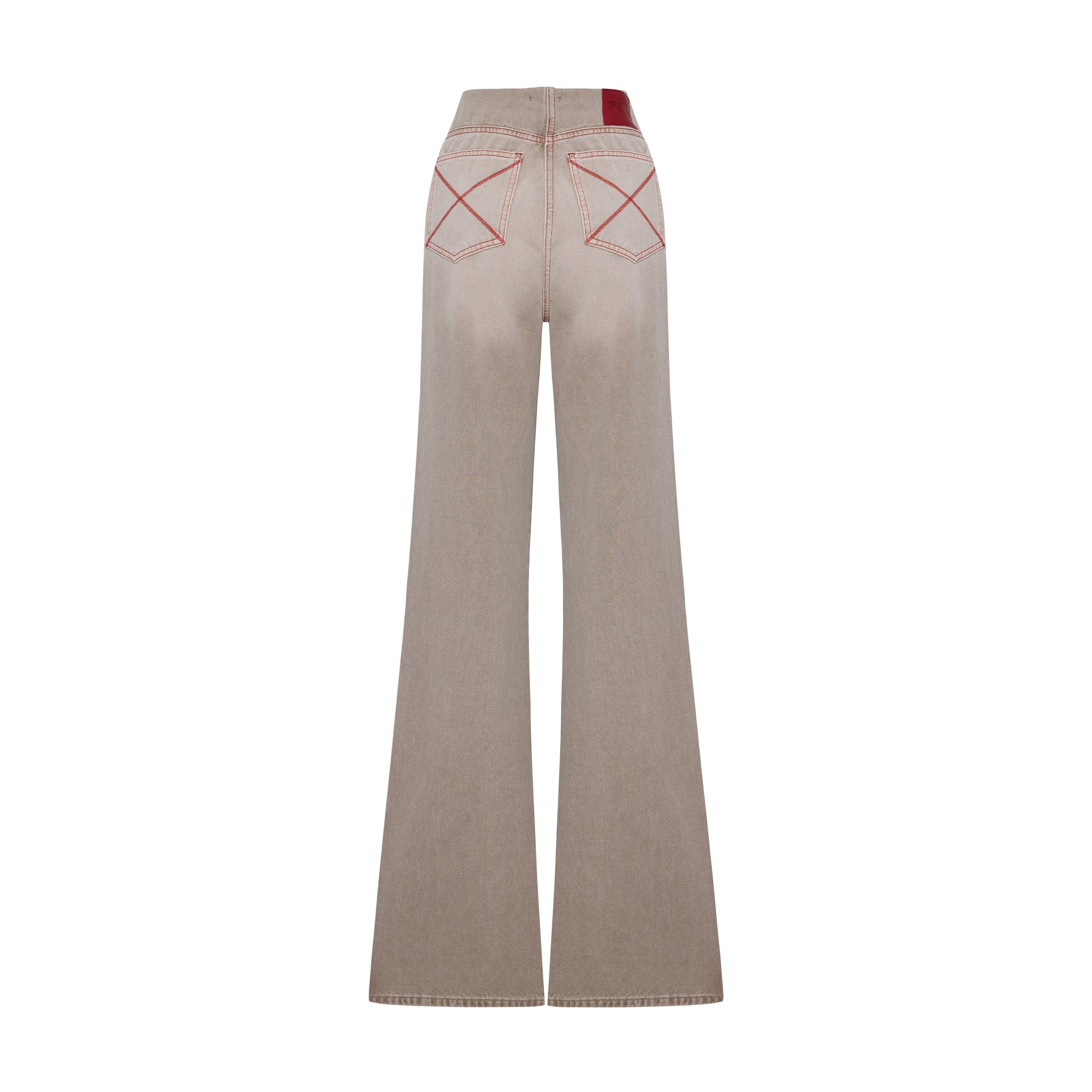 Pure Cotton Regular Fit Flare Denim Pant - image 2