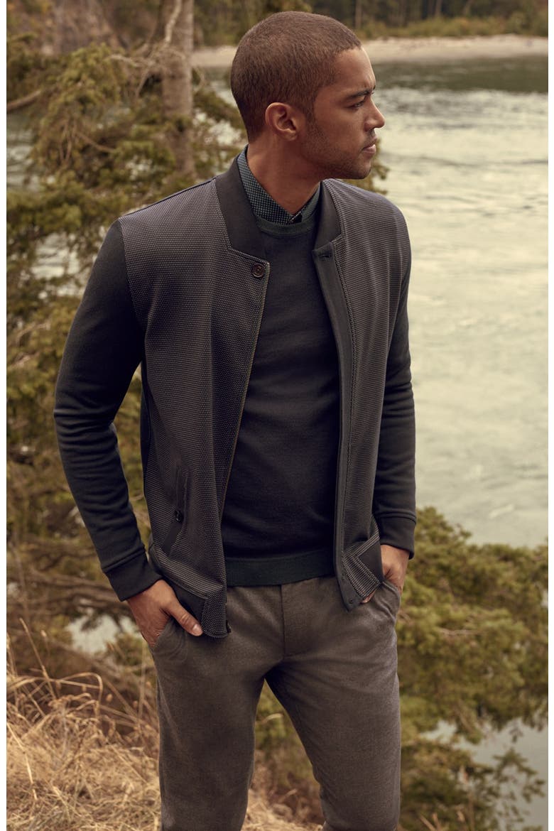 'Toste' Colorblock Full Zip Jacket, Alternate, color, NAVY