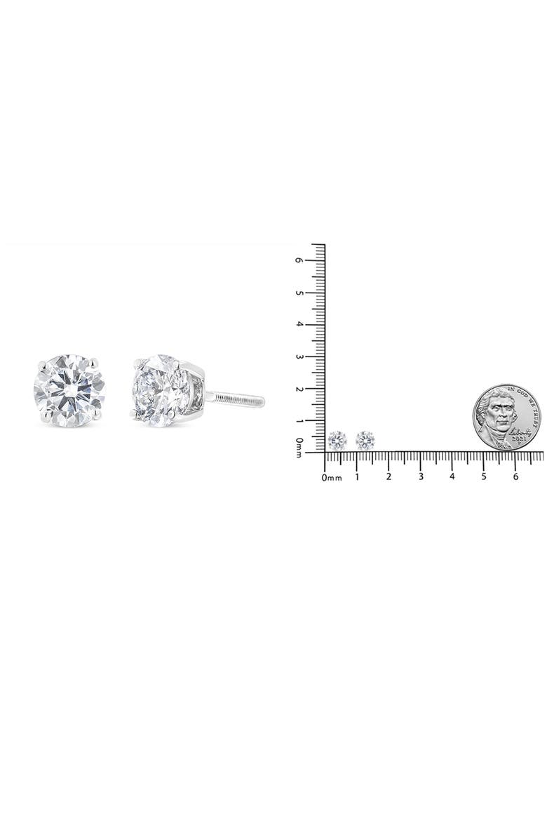 14K White Gold 1 1/2 Ct Lab Grown Diamond Solitaire Stud Earrings Screwbacks, Alternate, color, White