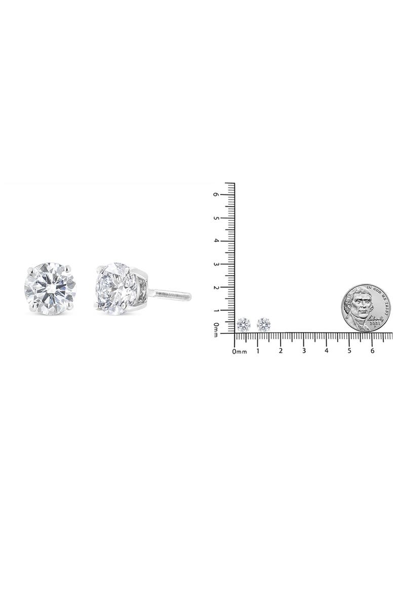 Haus of Brilliance 14K White Gold 1 1/2 Ct Lab Grown Diamond Solitaire Stud Earrings Screwbacks, Alternate, color, White